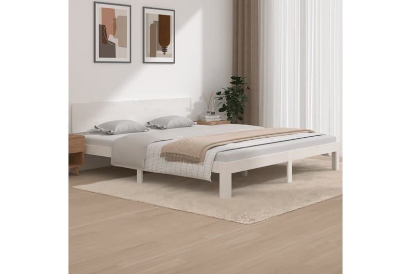 Sängynrunko valkoinen täysi puu 180x200 cm 6FT Super King - Valkoinen - Huonekalut - Sänky - Sänkykehikot & sängynrungot