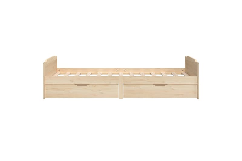 Sängynrunko vetolaatikoilla täysi mänty 90x200 cm - Ruskea - Huonekalut - Sänky - Sänkykehikot & sängynrungot