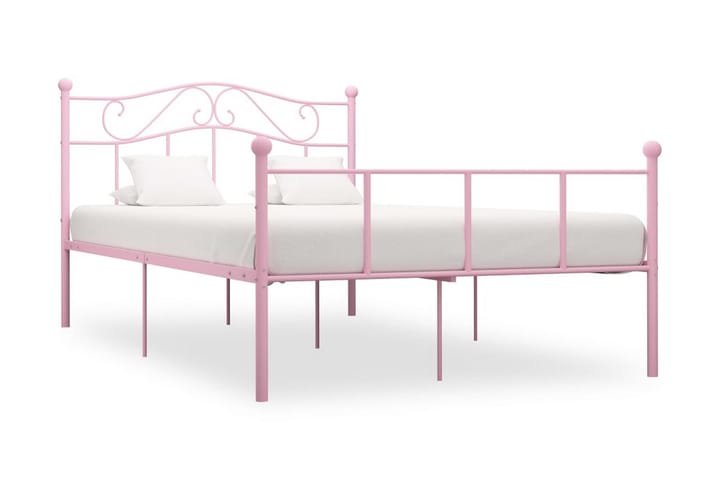 Sängynrunko pinkki metalli 120x200 cm - Sänkykehikot & sängynrungot