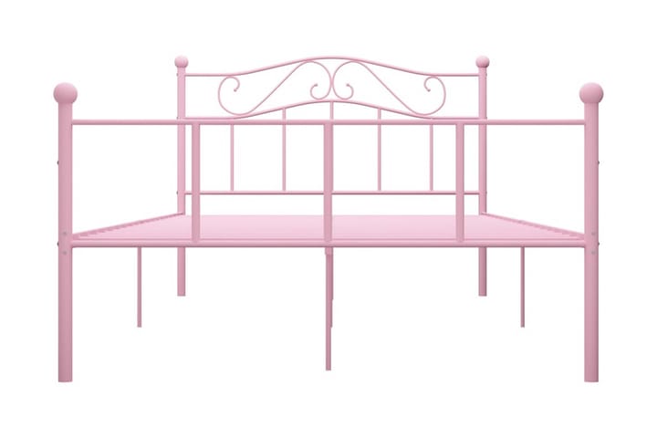 Sängynrunko pinkki metalli 140x200 cm - Sänkykehikot & sängynrungot
