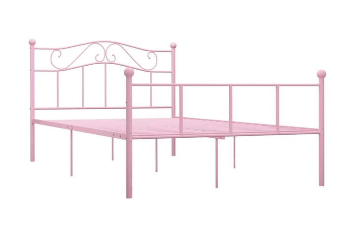 Sängynrunko pinkki metalli 140x200 cm - Sänkykehikot & sängynrungot