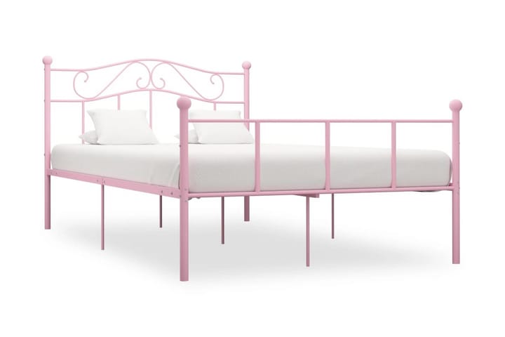 Sängynrunko pinkki metalli 160x200 cm - Sänkykehikot & sängynrungot