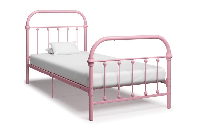 Sängynrunko pinkki metalli 100x200 cm - Huonekalut - Sänky - Sänkykehikot & sängynrungot