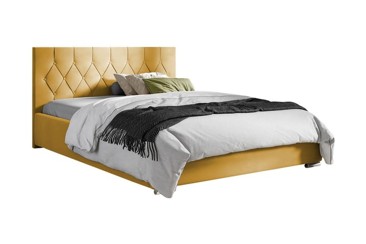 Sänky 207x222 cm - Keltainen - Sänkykehikot & sängynrungot