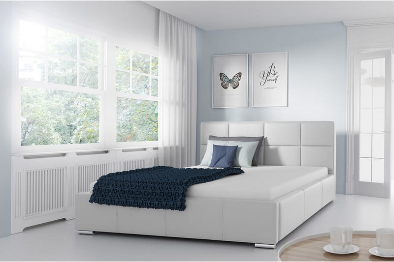 Sänky Bolla 160x200 - Valkoinen - Huonekalut - Sänky - Sänkykehikot & sängynrungot