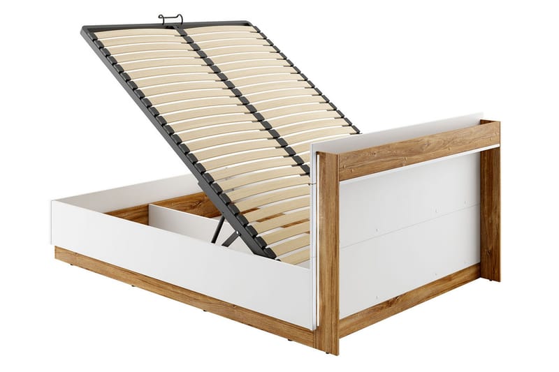 Sänky Dentro 218x147x88 cm - Beige/Valkoinen - Huonekalut - Sänky - Sänkykehikot & sängynrungot