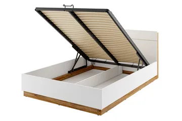 Sänky Dentro 218x147x88 cm - Beige/Valkoinen - Huonekalut - Sänky - Sänkykehikot & sängynrungot