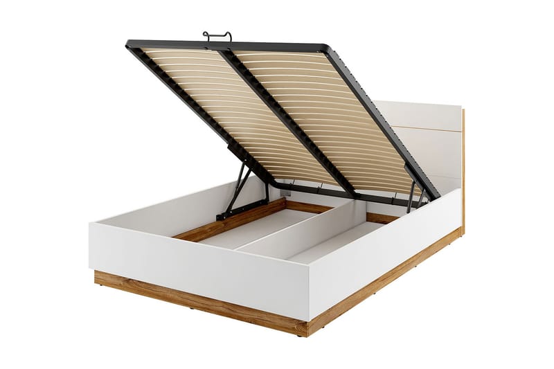 Sänky Dentro 218x187x88 cm - Beige/Valkoinen - Huonekalut - Sänky - Sänkykehikot & sängynrungot