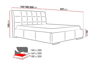 Sänky Geita Säilytyksellä 140x200 - Musta - Huonekalut - Sänky - Sänkykehikot & sängynrungot