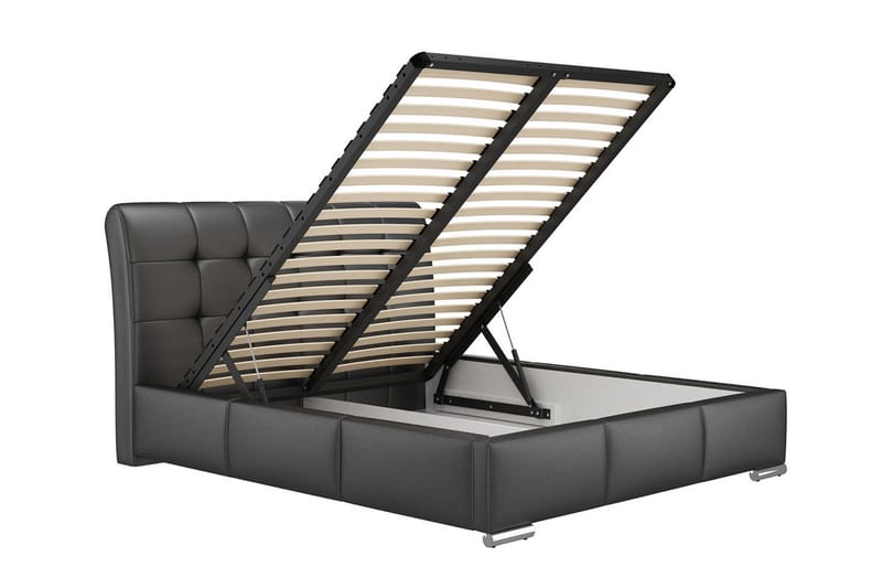 Sänky Geita Säilytyksellä 140x200 - Musta - Huonekalut - Sänky - Sänkykehikot & sängynrungot