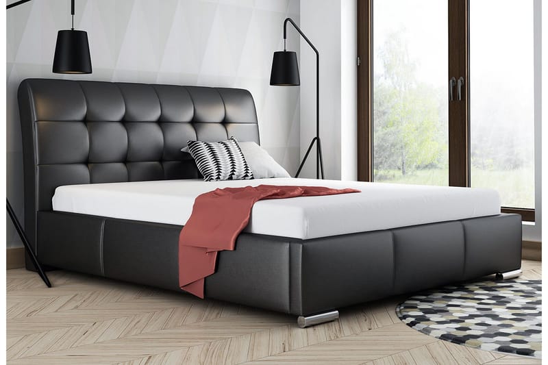 Sänky Geita Säilytyksellä 160x200 - Musta - Huonekalut - Sänky - Sänkykehikot & sängynrungot