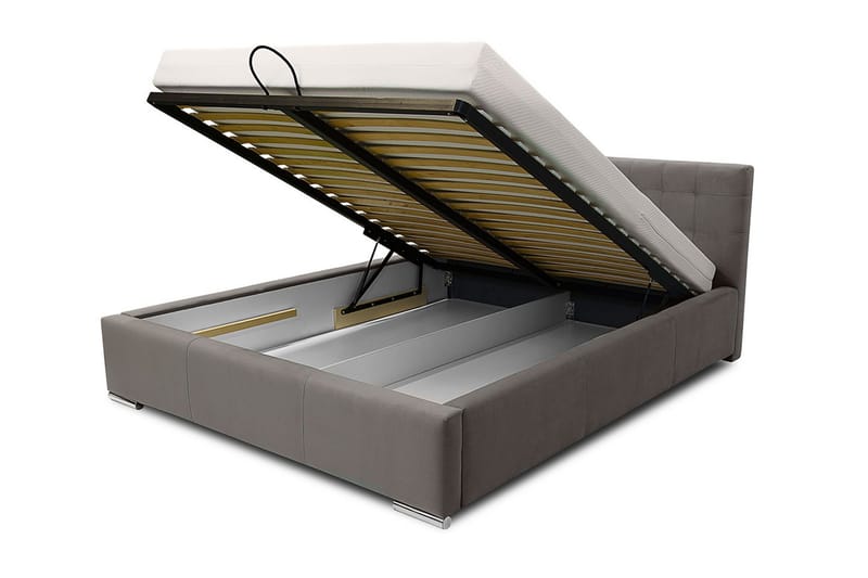 Sänky Girton säilytyksellä 140x200 - Harmaa - Huonekalut - Sänky - Sänkykehikot & sängynrungot