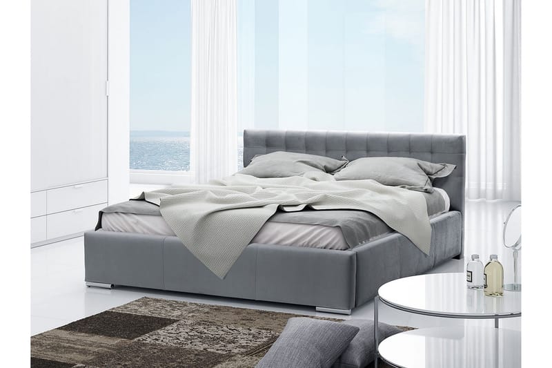 Sänky Girton säilytyksellä 140x200 - Harmaa - Huonekalut - Sänky - Sänkykehikot & sängynrungot