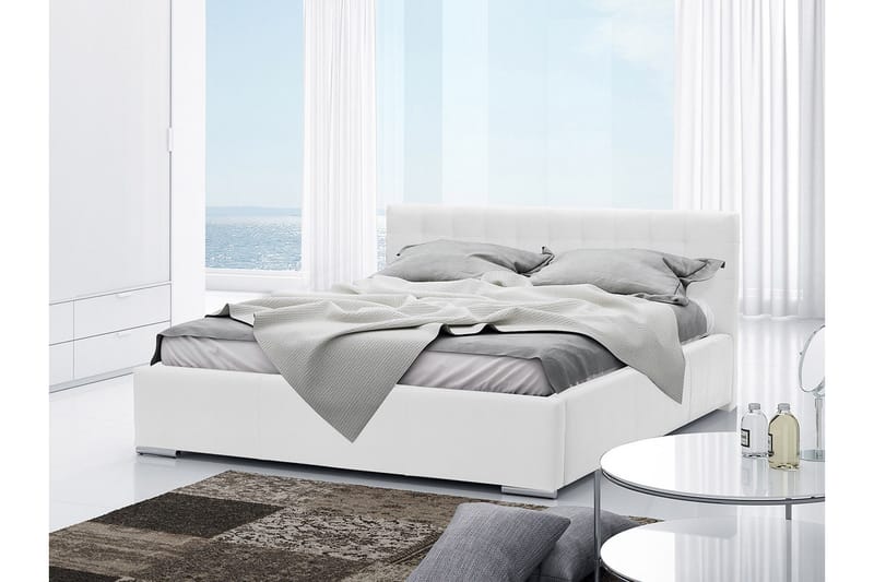 Sänky Girton säilytyksellä 180x200 - Valkoinen - Huonekalut - Sänky - Sänkykehikot & sängynrungot