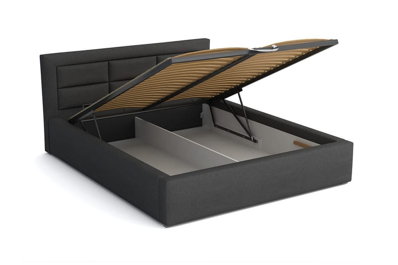 Sänky Havberg 200x200 cm Metallikehys - Tummanharmaa - Huonekalut - Sänky - Sänkykehikot & sängynrungot