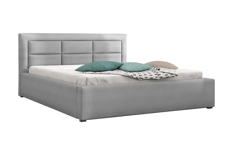 Sänky Havberg 200x200 cm Metallikehys, Vaaleanharmaa