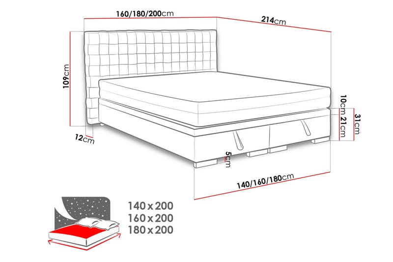 Sänky Kacper 140x200 cm - Sänkykehikot & sängynrungot