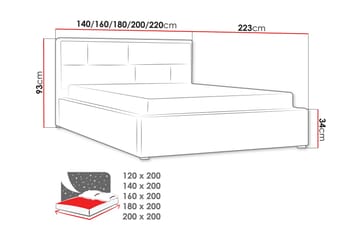 Sänky Ramby 120x200 cm Metallikehys - Musta - Huonekalut - Sänky - Sänkykehikot & sängynrungot