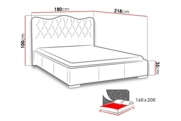 Sänky Sparbuen 160x200 - Valkoinen - Huonekalut - Sänky - Sänkykehikot & sängynrungot