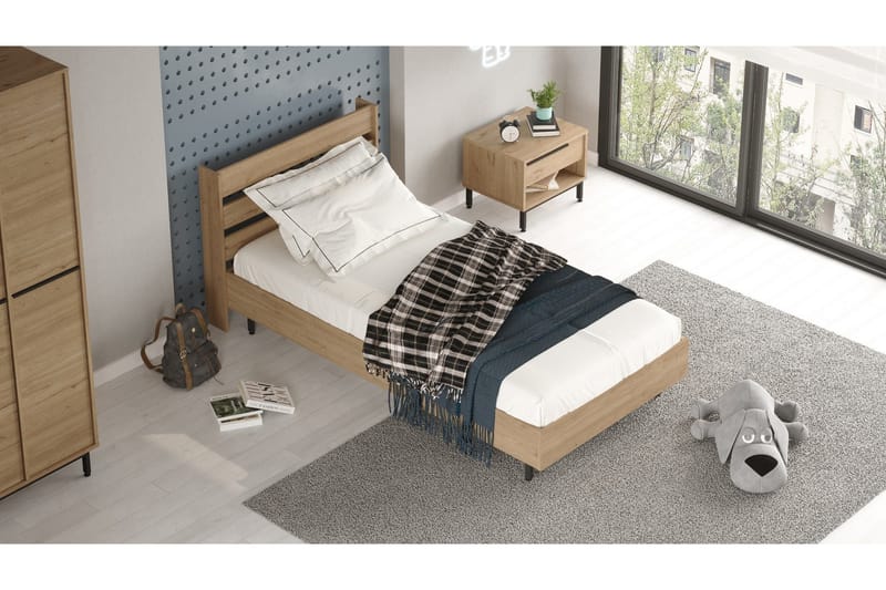 Sänkykehys Liyakat 90x200 cm, Pähkinä