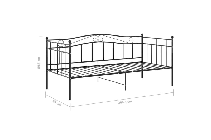 Sohvasängyn runko musta metalli 90x200 cm - Musta - Huonekalut - Sänky - Sänkykehikot & sängynrungot