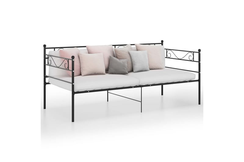 Sohvasängyn runko musta metalli 90x200 cm - Huonekalut - Sänky - Sänkykehikot & sängynrungot