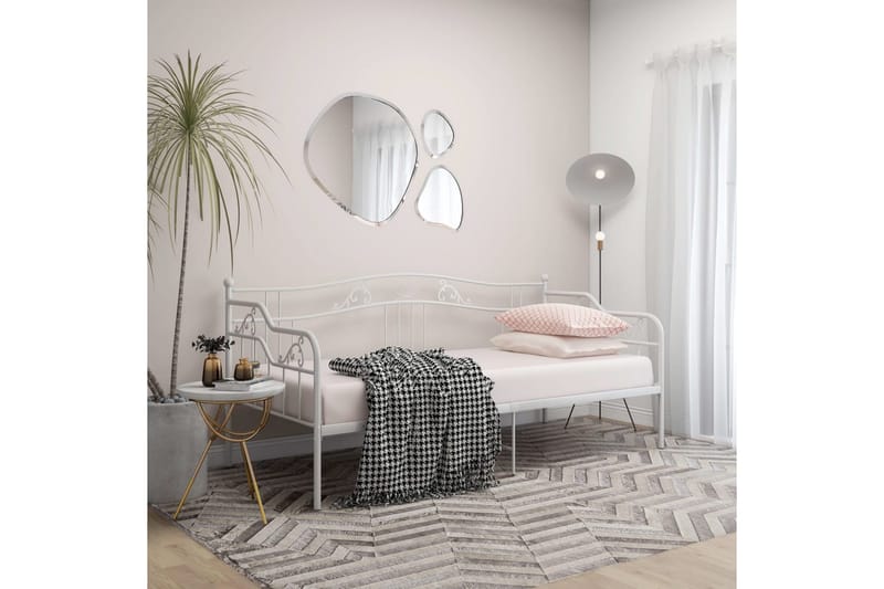 Sohvasängyn runko valkoinen metalli 90x200 cm - Valkoinen - Huonekalut - Sänky - Sänkykehikot & sängynrungot