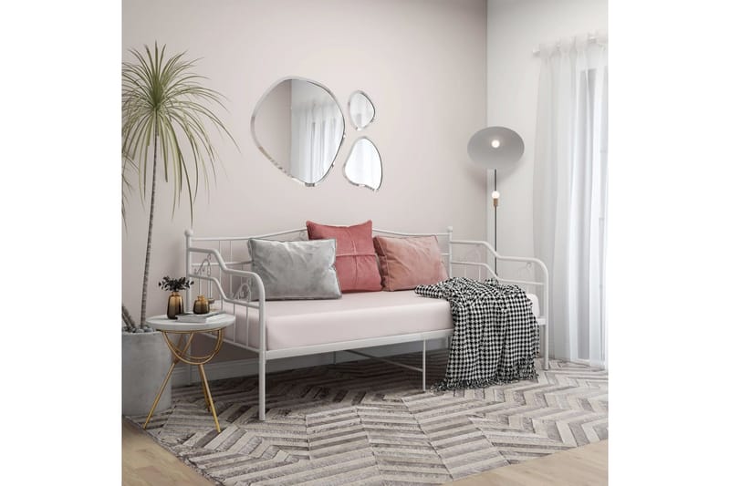 Sohvasängyn runko valkoinen metalli 90x200 cm - Valkoinen - Huonekalut - Sänky - Sänkykehikot & sängynrungot