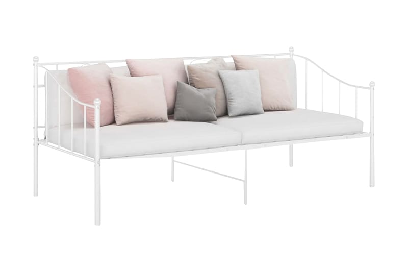 Sohvasängyn runko valkoinen metalli 90x200 cm - Huonekalut - Sänky - Sänkykehikot & sängynrungot