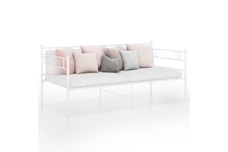 Sohvasängyn runko valkoinen metalli 90x200 cm - Huonekalut - Sänky - Sänkykehikot & sängynrungot