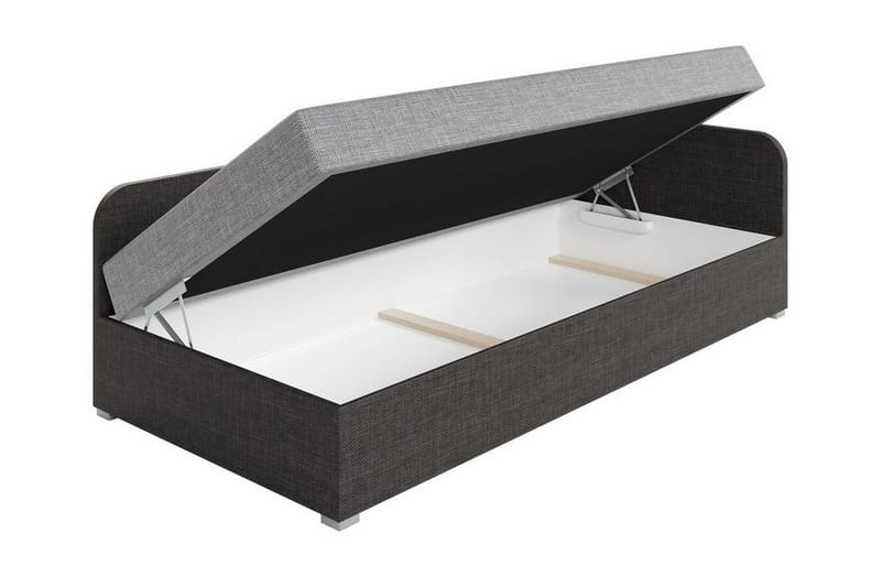 Unona sängynrunko 90x200 cm kangasta säilytystilalla + sängynpääty + patja - Vihreä - Huonekalut - Sänky - Sänkykehikot & sängynrungot