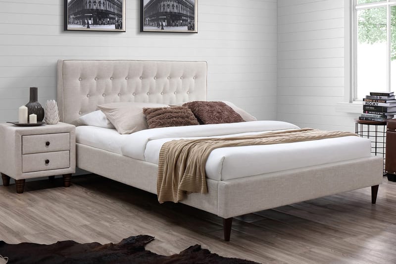 Vuode Emilia 90x200 cm Vaalea Beige, undefined