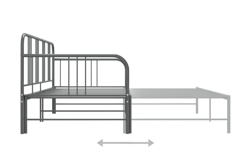 Vuodesohvan runko harmaa metalli 90x200 cm - Harmaa - Huonekalut - Sänky - Sänkykehikot & sängynrungot