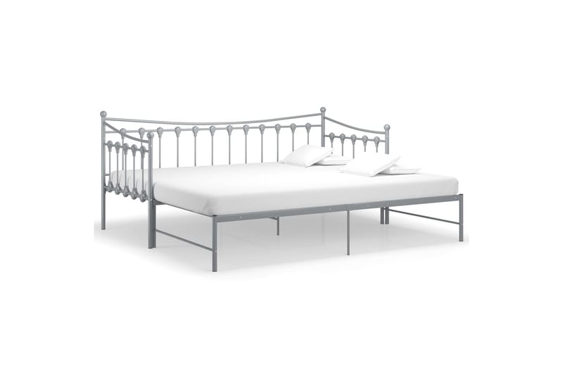 Vuodesohvan runko harmaa metalli 90x200 cm - Huonekalut - Sänky - Sänkykehikot & sängynrungot