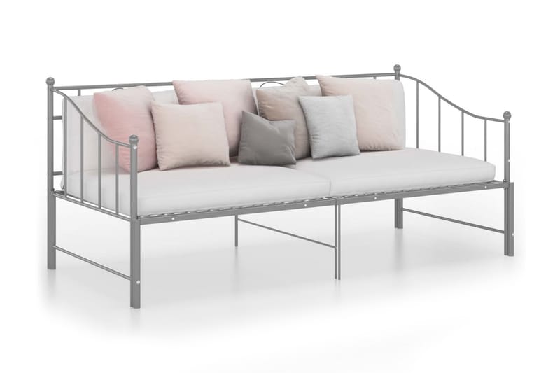 Vuodesohvan runko harmaa metalli 90x200 cm - Huonekalut - Sänky - Sänkykehikot & sängynrungot