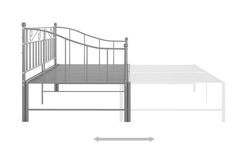 Vuodesohvan runko harmaa metalli 90x200 cm - Huonekalut - Sänky - Sänkykehikot & sängynrungot