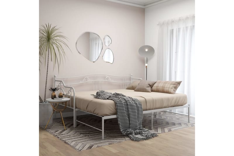 Vuodesohvan runko valkoinen metalli 90x200 cm - Huonekalut - Sänky - Sänkykehikot & sängynrungot