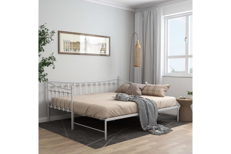 Vuodesohvan runko valkoinen metalli 90x200 cm - Huonekalut - Sänky - Sänkykehikot & sängynrungot