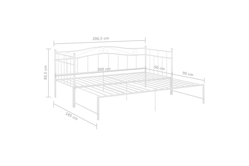 Vuodesohvan runko valkoinen metalli 90x200 cm - Huonekalut - Sänky - Sänkykehikot & sängynrungot