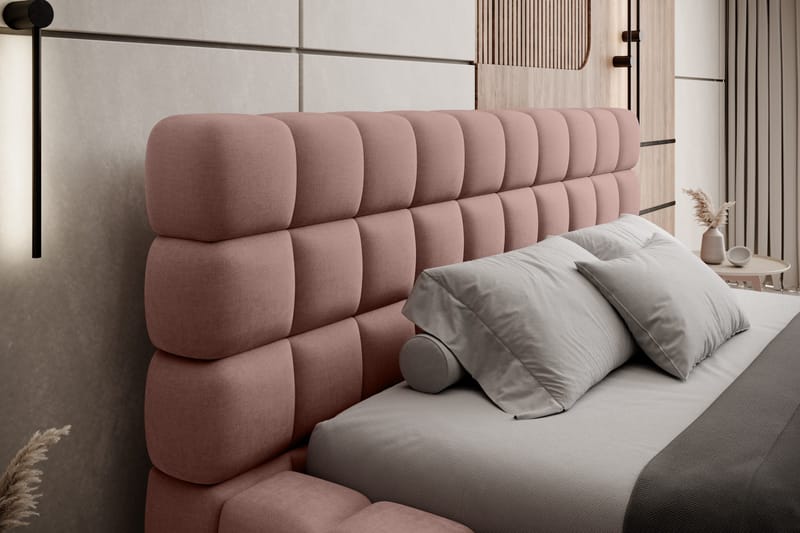 Sänkykehys Dizzle 140x200 cm - Vaaleanpunainen - Huonekalut - Sänky - Sänkykehikot & sängynrungot