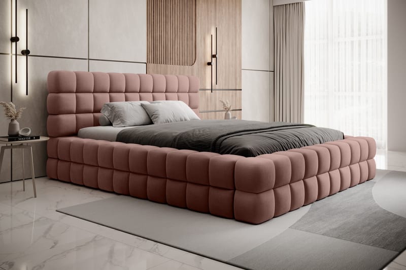 Sänkykehys Dizzle 160x200 cm - Vaaleanpunainen - Huonekalut - Sänky - Sänkykehikot & sängynrungot