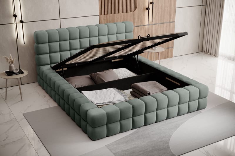 Sänkykehys Dizzle 160x200 cm - Vihreä - Huonekalut - Sänky - Sänkykehikot & sängynrungot