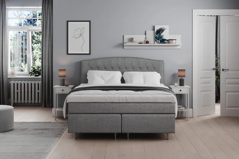 Sänkypaketti Abelie 160x200 Kova - Harmaa - Huonekalut - Sänky - Jenkkisängyt