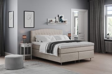 Sänkypaketti Abelie 160x200 Kova/Medium - Beige - Huonekalut - Sänky - Sänkypaketti