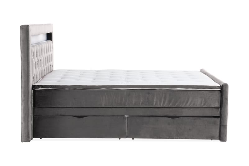 Altaneira Täydellinen Sänkypaketti nostosäilytyksellä LED-valaistus 160x200 - Tummanharmaa - Huonekalut - Sänky - Sänkypaketti