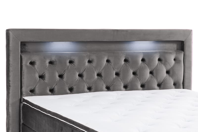 Altaneira Täydellinen Sänkypaketti nostosäilytyksellä LED-valaistus 160x200 - Tummanharmaa - Huonekalut - Sänky - Sänkypaketti