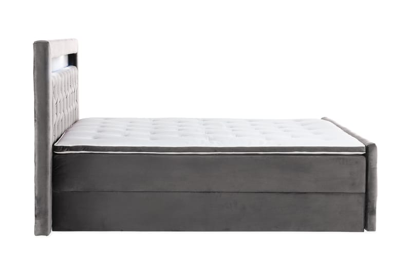 Altaneira Täydellinen Sänkypaketti nostosäilytyksellä LED-valaistus 160x200 - Tummanharmaa - Huonekalut - Sänky - Sänkypaketti