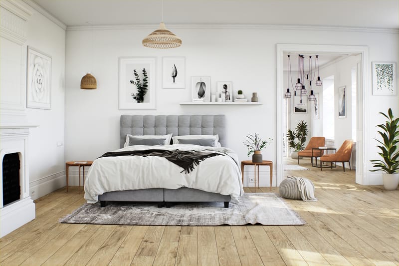 Sänkypaketti Boxford 180x200 Säilytyssänky - Vaaleanharmaa - Huonekalut - Sänky - Runkopatjasängyt