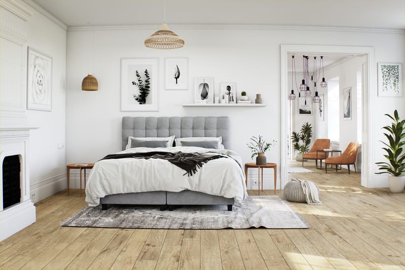 Sänkypaketti Boxford 80x200 Säilytyssänky - Vaaleanharmaa - Huonekalut - Sänky - Jenkkisängyt