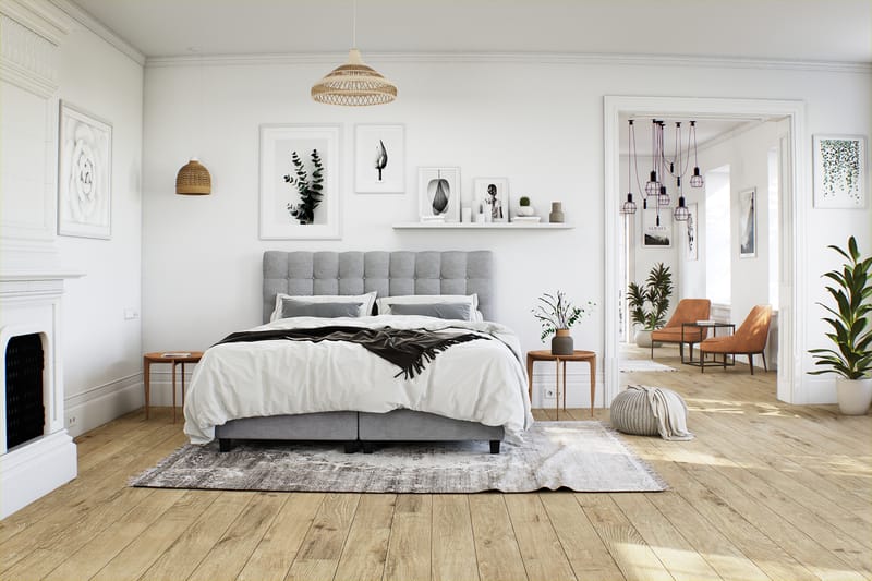 Sänkypaketti Boxford 90x200 Säilytyssänky - Vaaleanharmaa - Huonekalut - Sänky - Jenkkisängyt